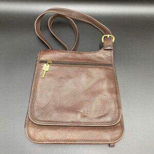 Fossil New American Classic Key Brown Leather Crossbody